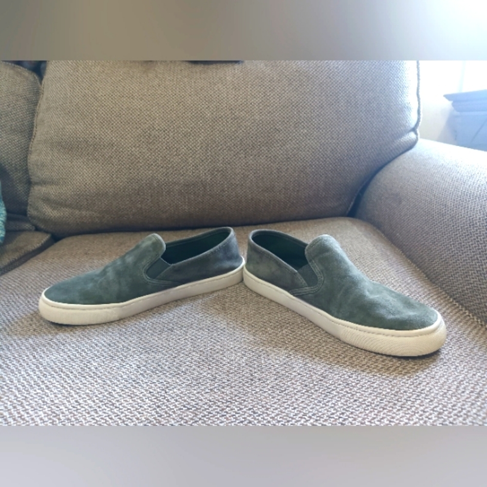 Tory Burch Green Suede Slip-On Sneakers